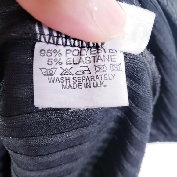 CITRUS Black Textured Sheath Mini Dress 8 MEDIUM V-Neck Front Lace-up Cap Sleeve - Picture 9 of 11